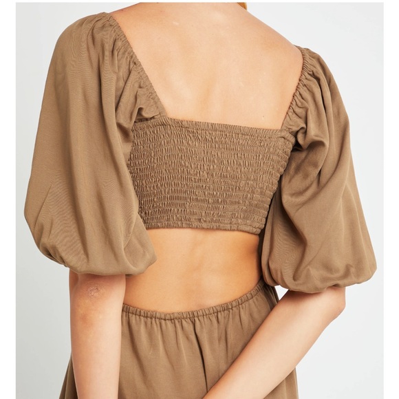 o.p.t. Leighton dress in Mocha brown - Picture 8 of 10